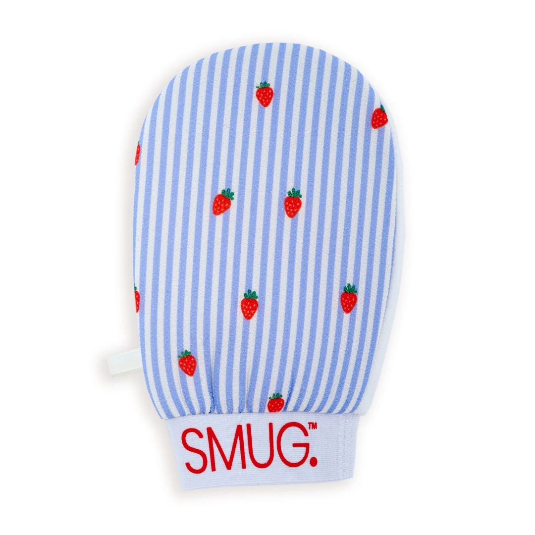 Exfoliating Mitt, Strawberry Stripe