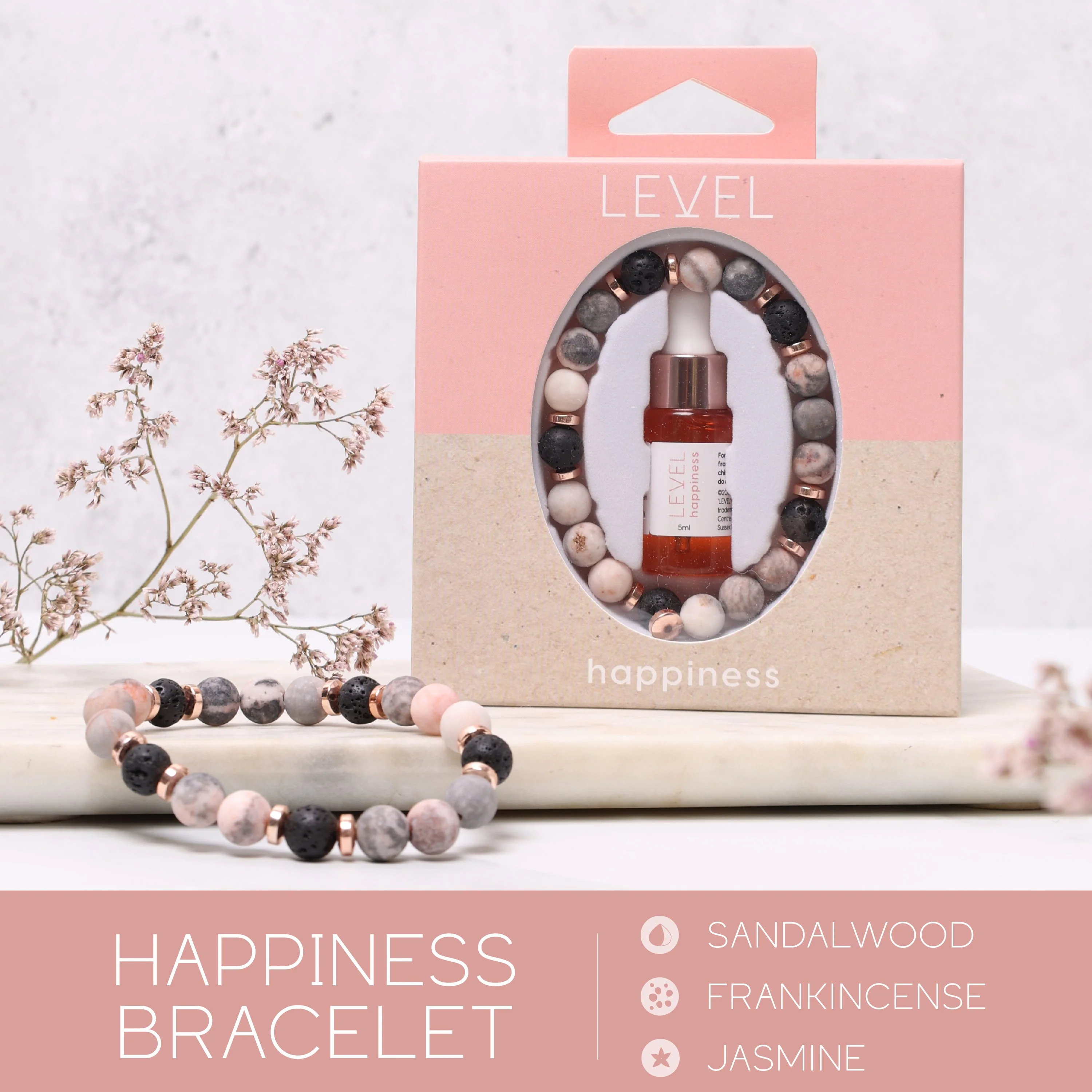 Lava Bead Aromatherapy Bracelet Set - Happiness, Centre & Balance - Image 3