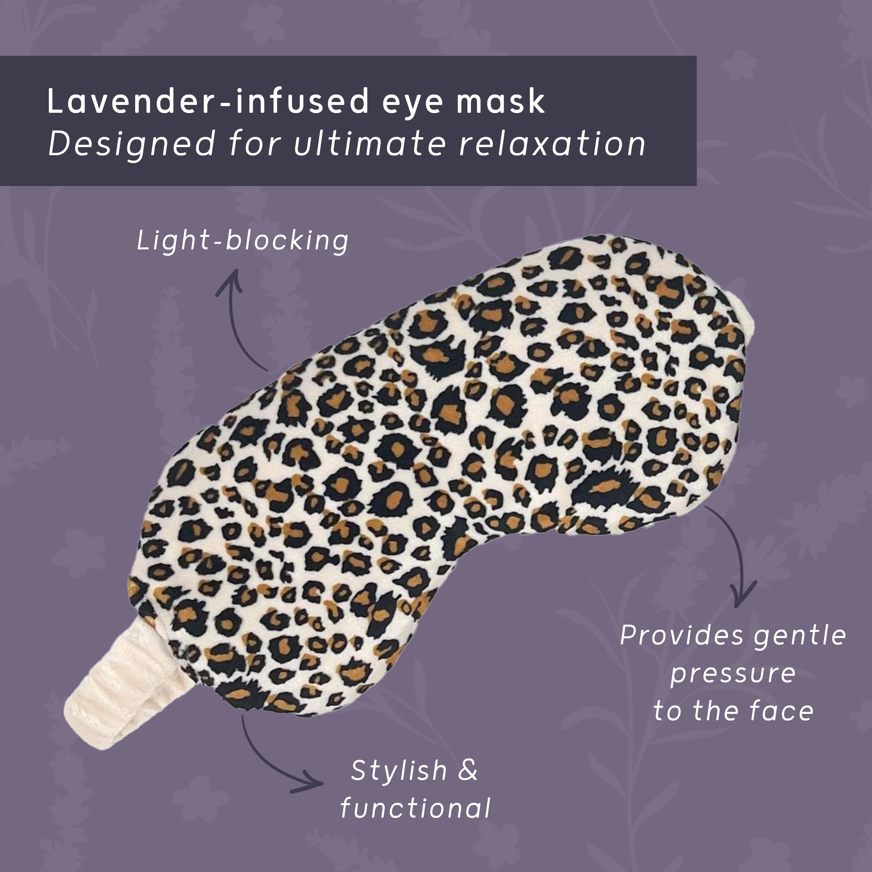 Lavender Deep Pressure Therapy Mask - Leopard Print - Image 3