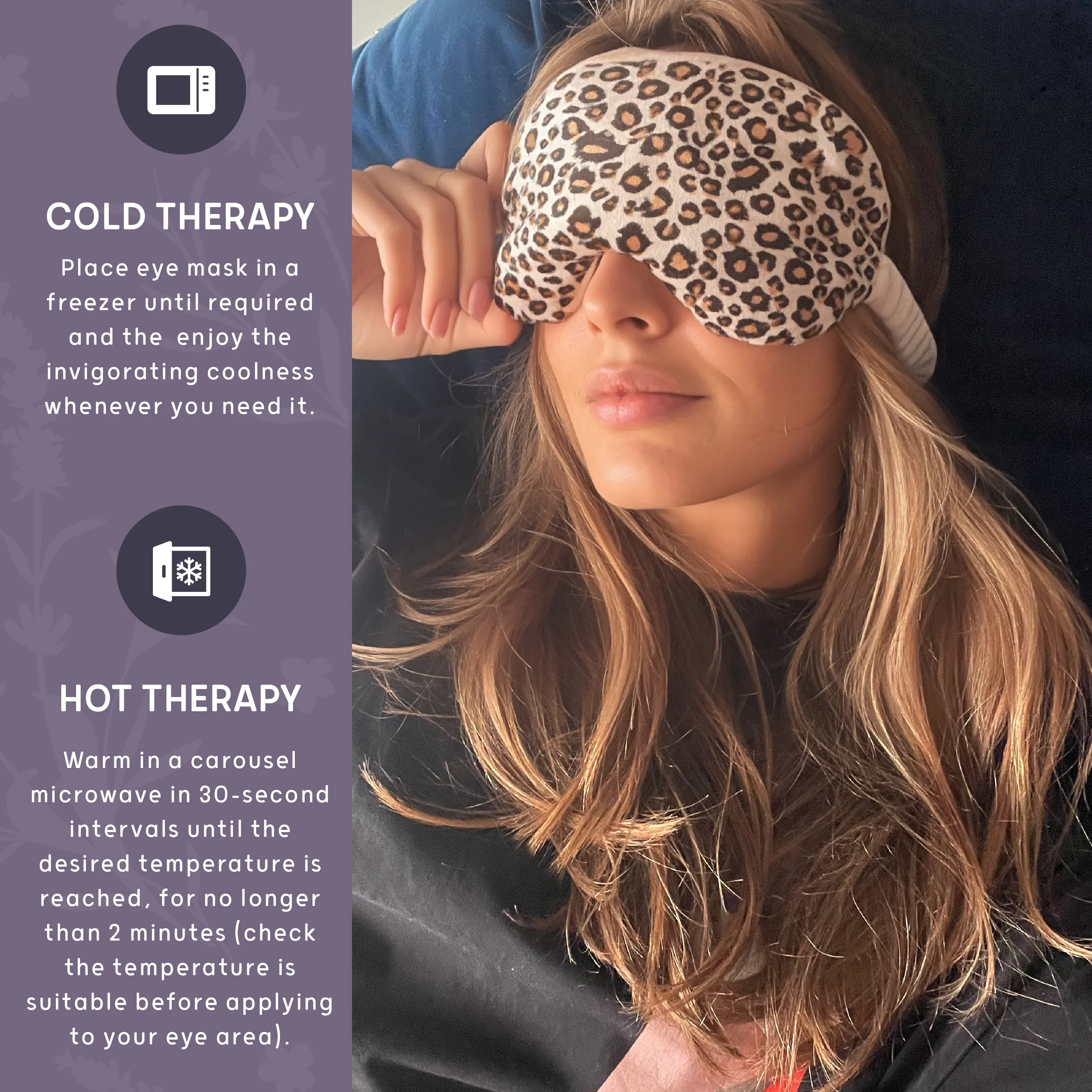 Lavender Deep Pressure Therapy Mask - Leopard Print - Image 4