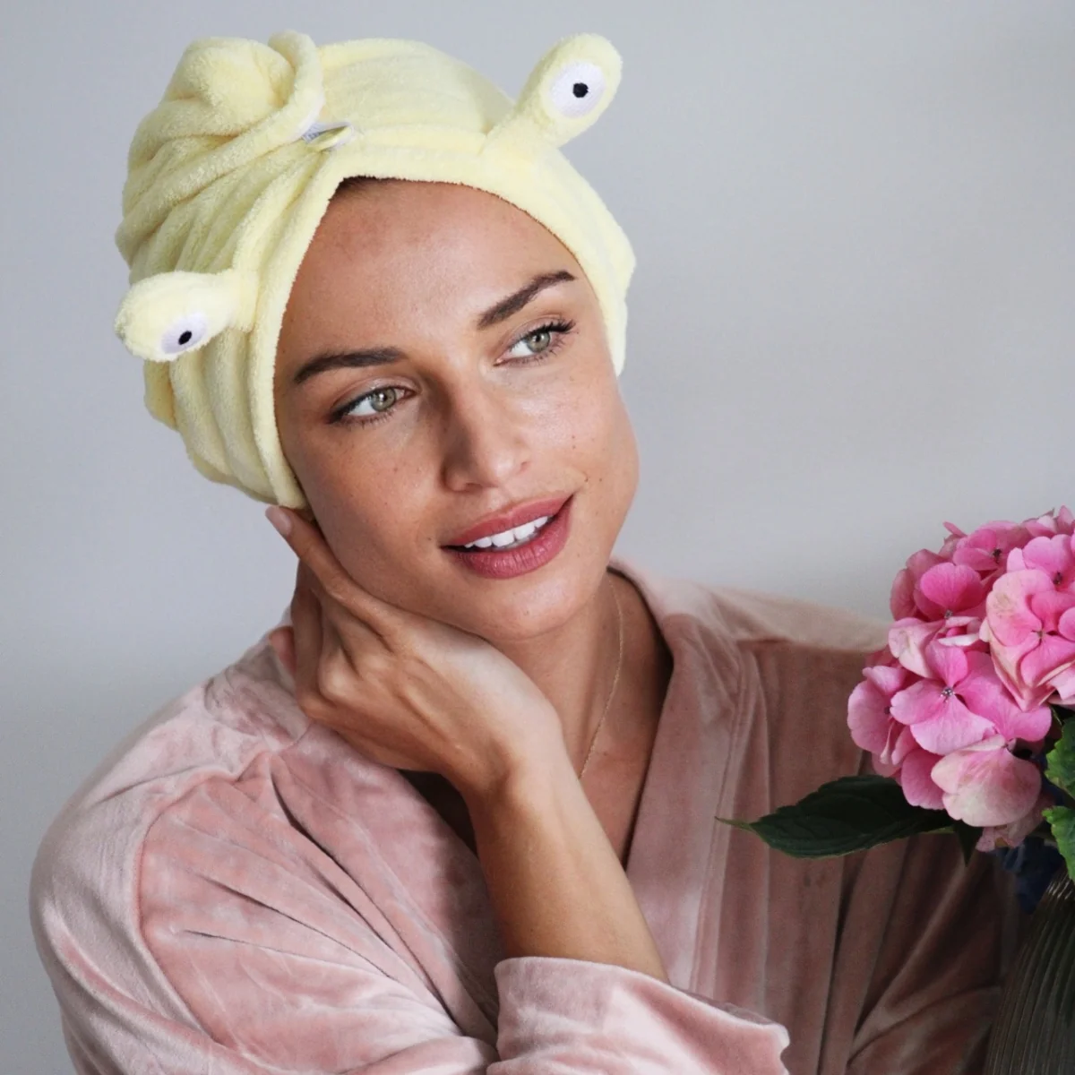 Novelty Hair Towel Wrap, Snail - Image 3