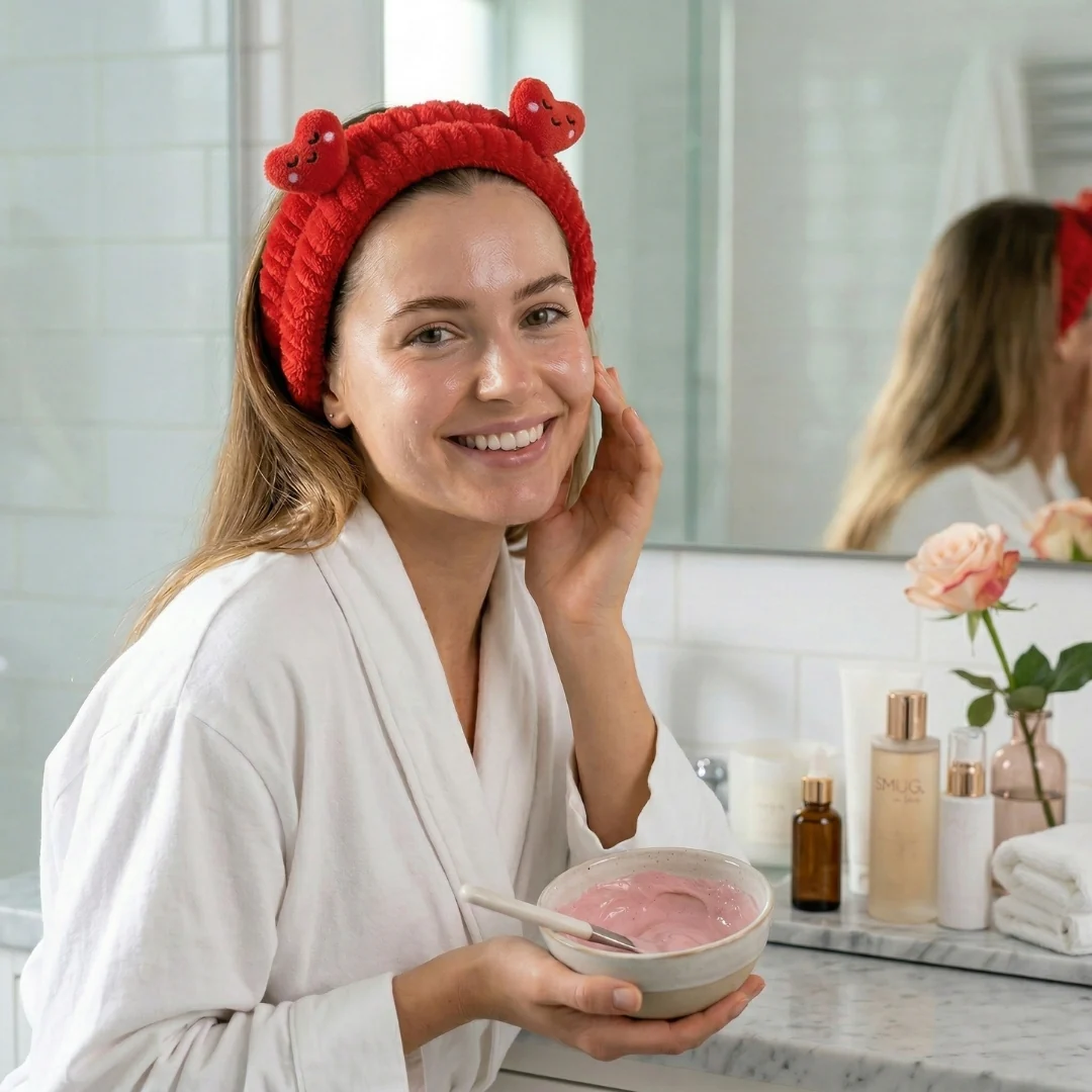 Novelty Spa Headband - Red Hearts - Image 3