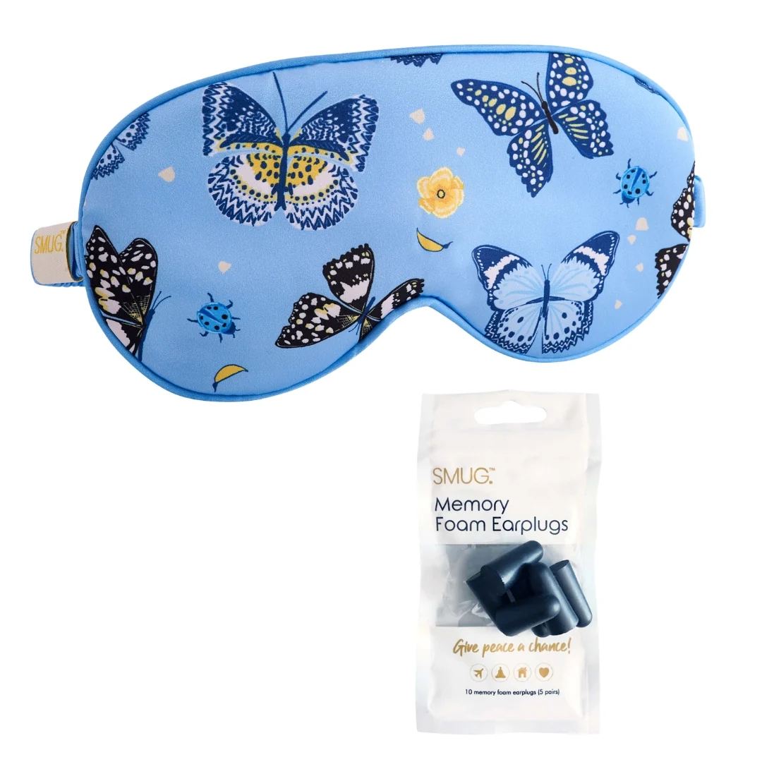 Satin Sleep Mask - Butterflies Print - Image 3