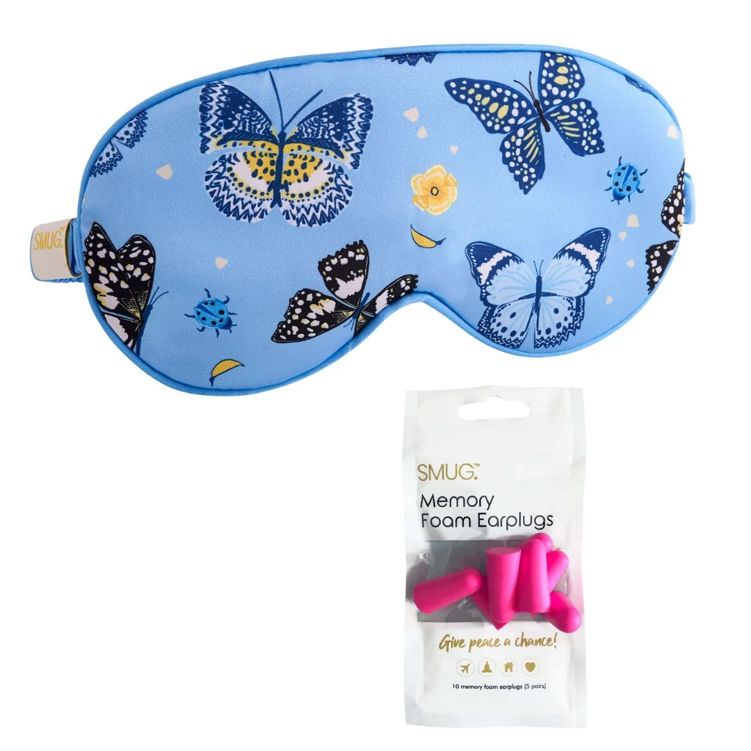 Satin Sleep Mask - Butterflies Print - Image 4