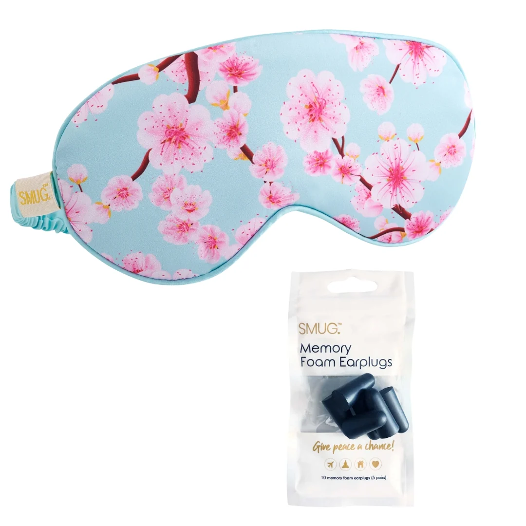 Satin Sleep Mask - Cherry Blossom Print - Image 6