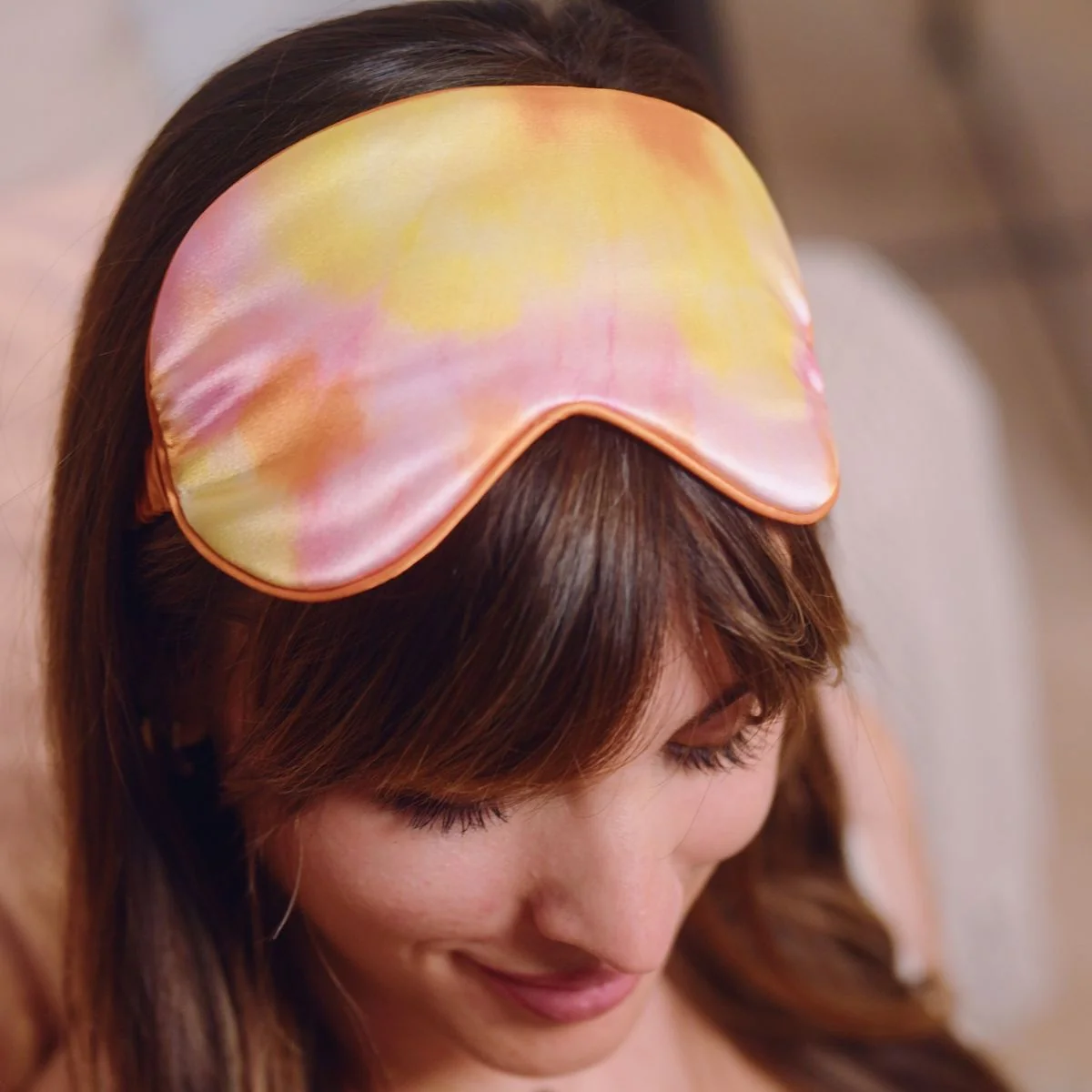 Satin Sleep Mask - Orange Tie Dye - Image 4