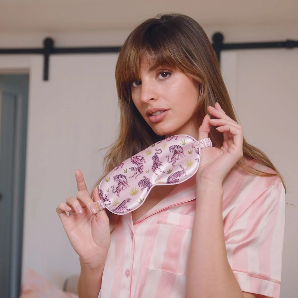 Satin Sleep Mask - Pink Tiger - Image 3