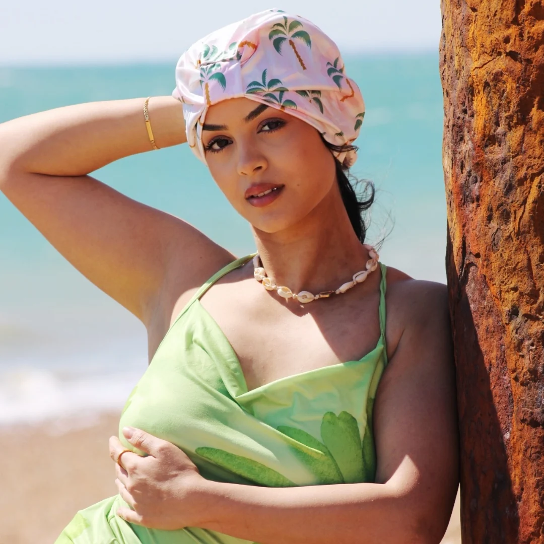 Satin Sleep Turban, Palm Dream - Image 3