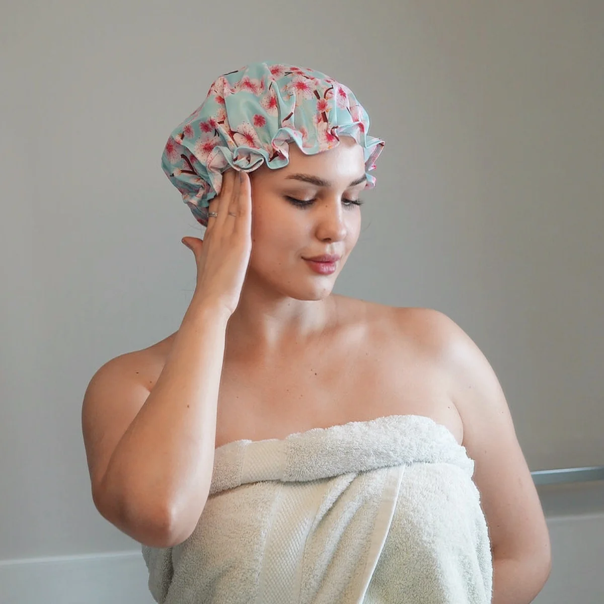 Shower Cap - Cherry Blossom Print - Image 4