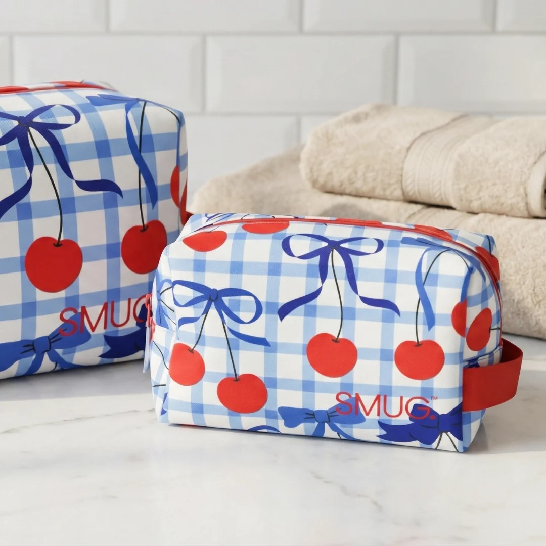 Toiletry Bag - Blue Cherries Print - Image 3
