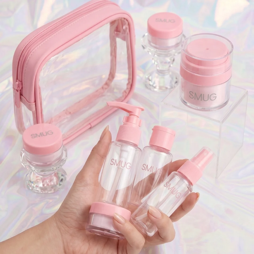 Travel Bottle 9-Piece Set - Pink - Image 3